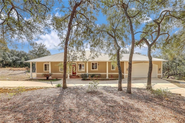 ranch-style home with a garage