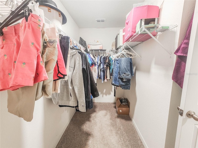 spacious closet featuring carpet