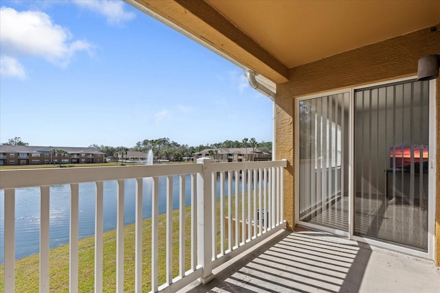 balcony with a water view