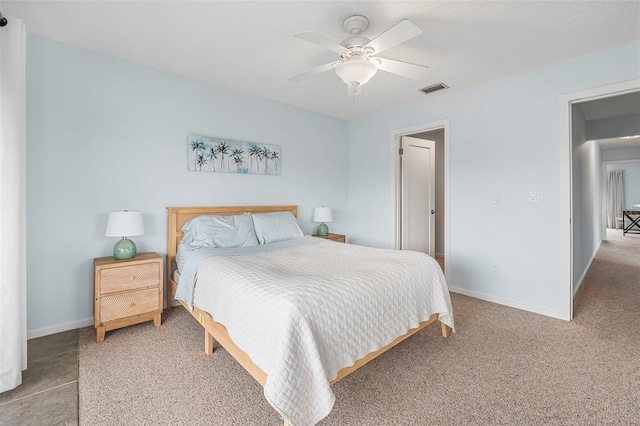 bedroom featuring ceiling fan