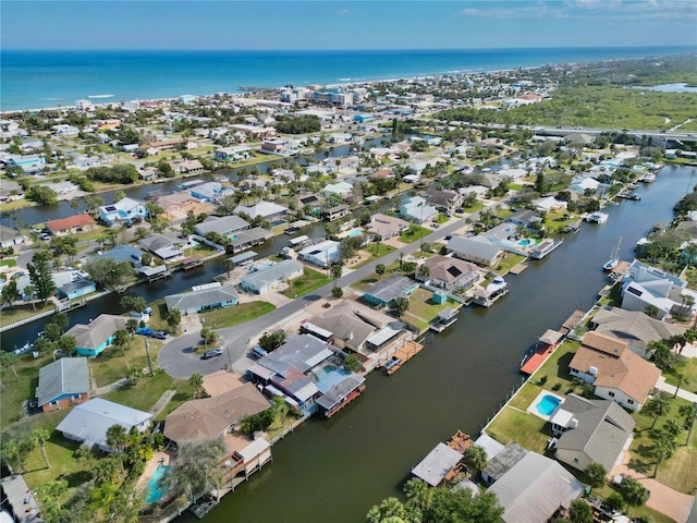 155 Avalon Ave, Flagler Beach, FL 32136 - drone / aerial view featuring a water view