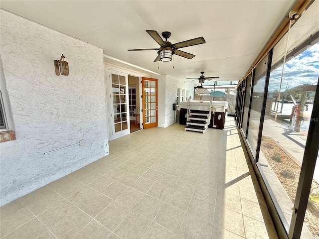 155 Avalon Ave, Flagler Beach, FL 32136 - sunroom featuring ceiling fan