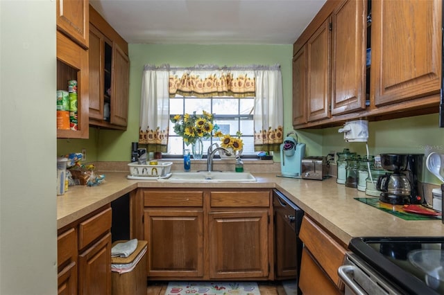 kitchen with sink and black dishwasher