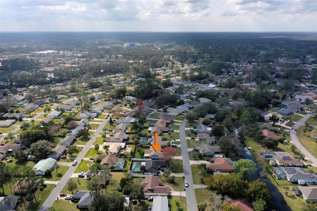 drone / aerial view with a residential view