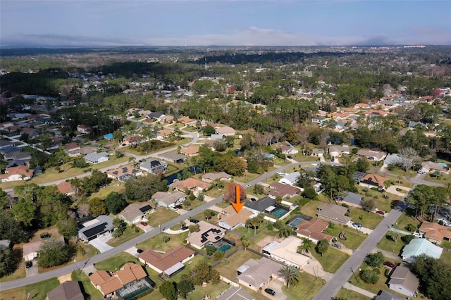 aerial view with a residential view