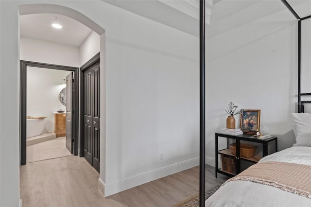 bedroom featuring light hardwood / wood-style flooring