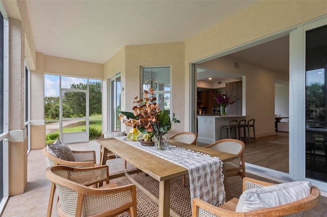 view of sunroom