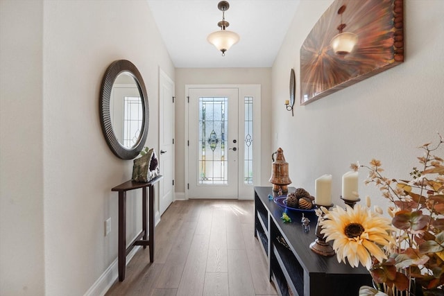 entryway featuring hardwood / wood-style floors