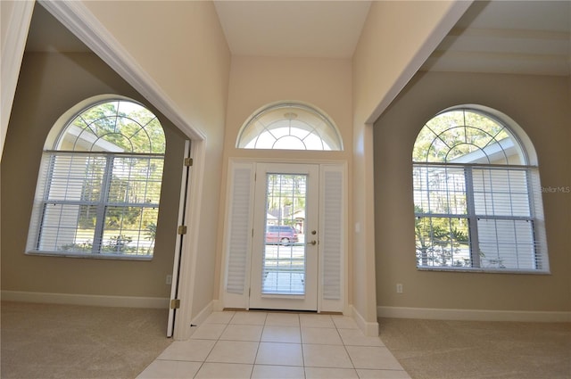 view of carpeted entryway