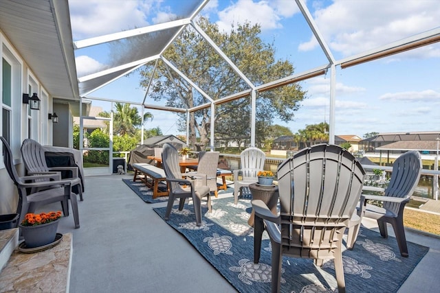 15 Cloverdale Ct S, Palm Coast, FL 32137 - view of patio / terrace with a lanai