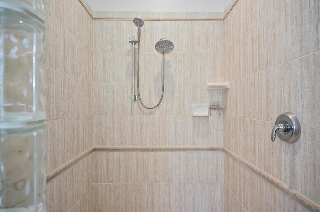 room details with a tile shower