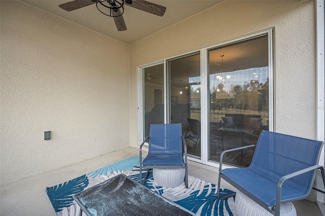 view of patio / terrace with ceiling fan