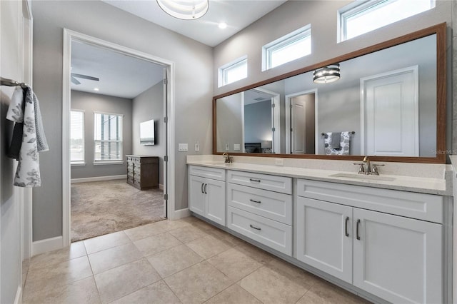 bathroom featuring vanity and tile patterned floors