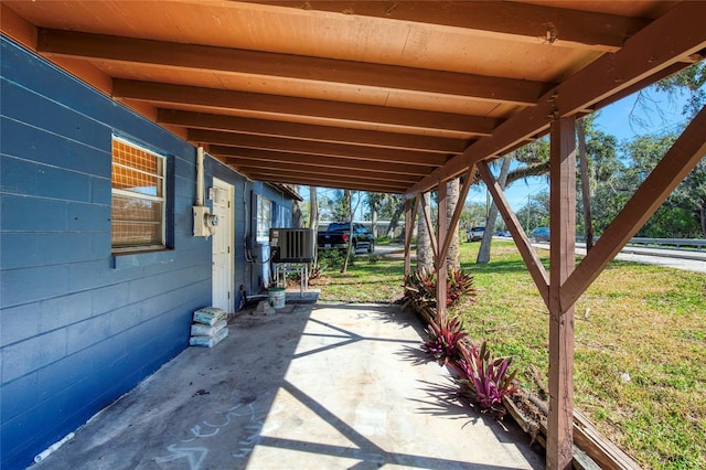 view of patio with central AC unit