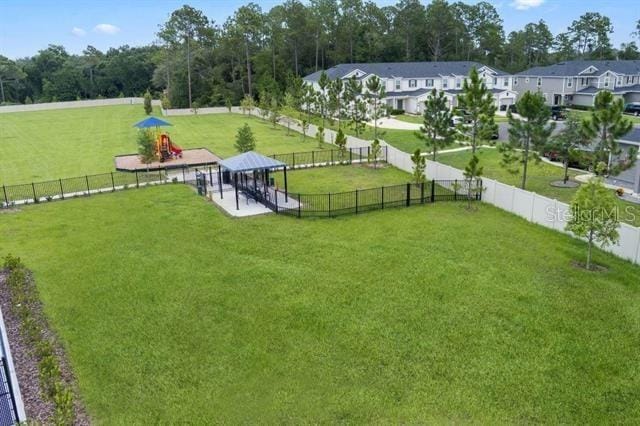 view of yard with a gazebo