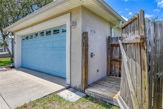 view of garage