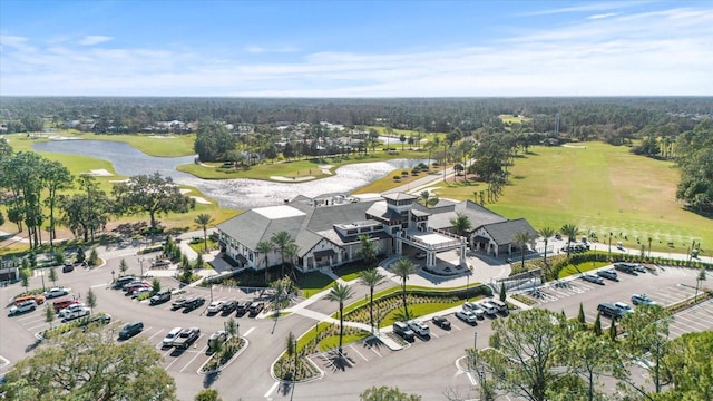 drone / aerial view with golf course view