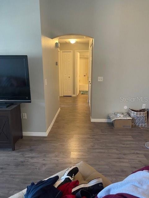 living room featuring hardwood / wood-style flooring