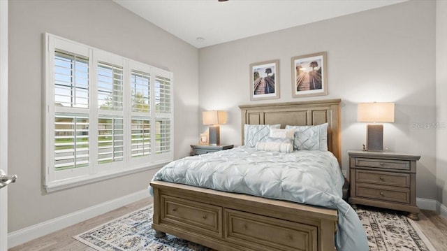 bedroom featuring light wood-type flooring