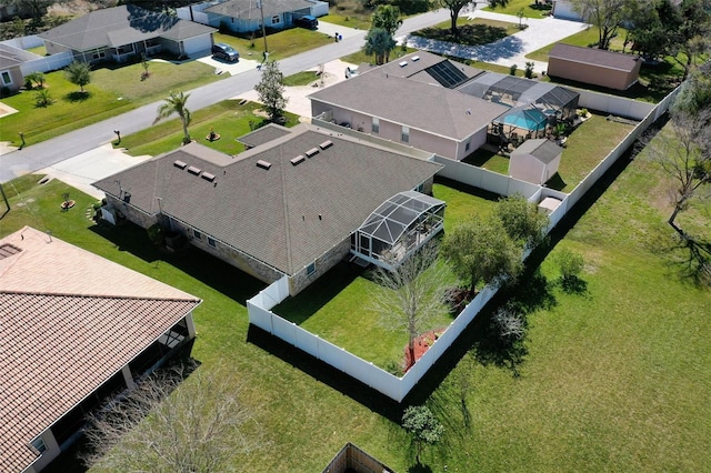 aerial view featuring a residential view