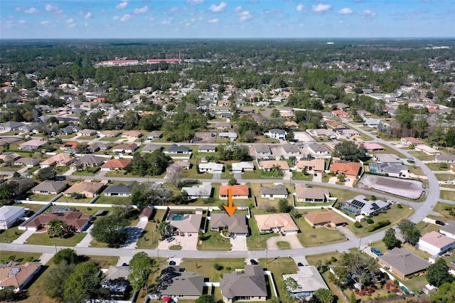 aerial view with a residential view