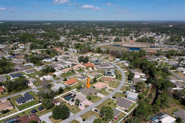 drone / aerial view with a residential view