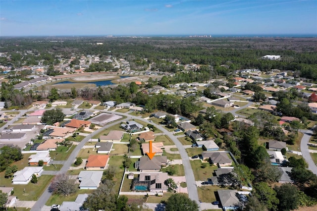 aerial view with a residential view