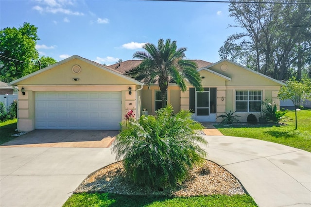 single story home featuring a garage