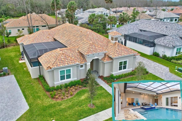 birds eye view of property featuring a residential view