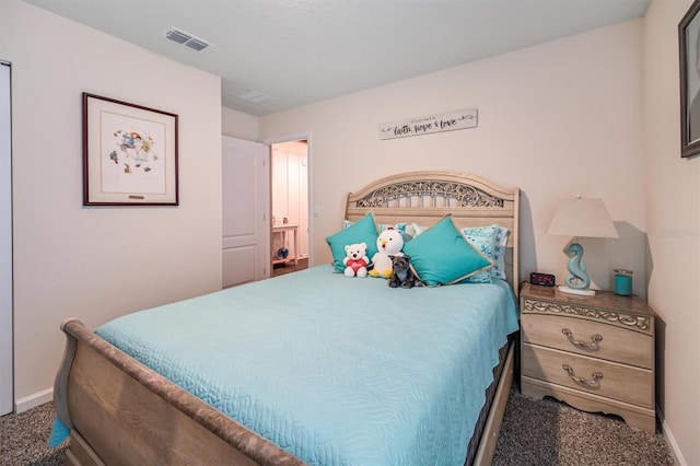 bedroom with carpet floors