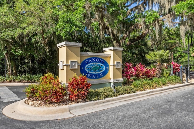 view of community sign