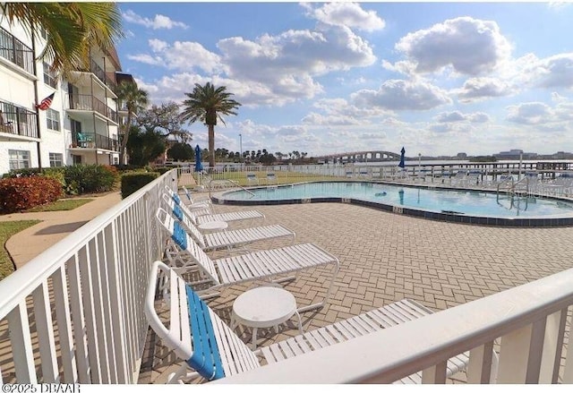 view of pool with a patio area