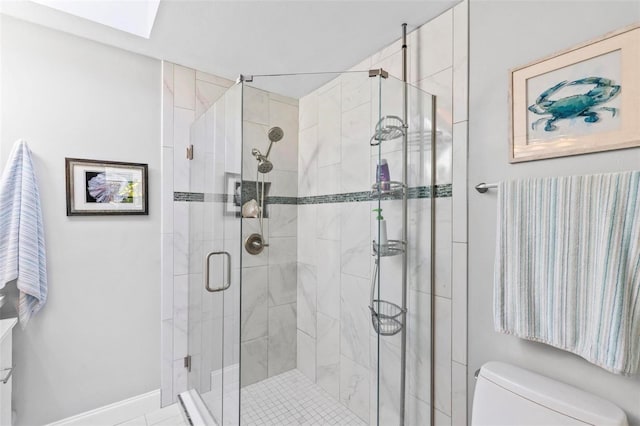 12 Bannerwood Ln, Palm Coast, FL 32137 - full bath with a shower stall and a skylight