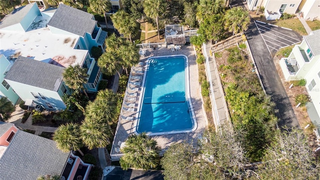 aerial view with a residential view