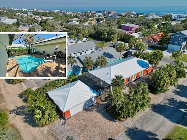 aerial view featuring a residential view