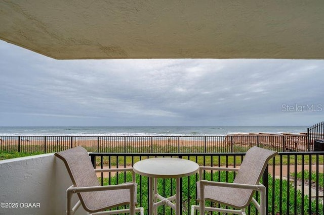 balcony with a water view