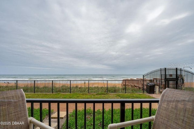 balcony with a water view