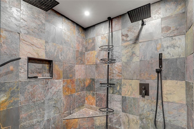 bathroom with a walk in shower