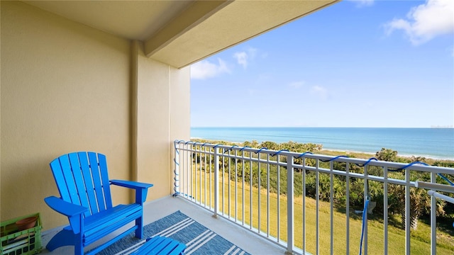 balcony with a water view