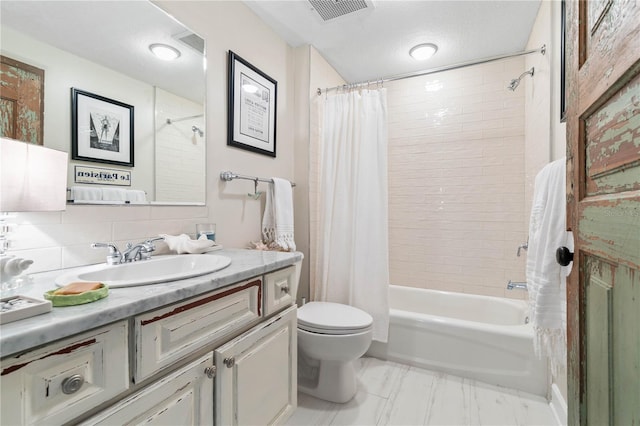 200 Ocean Crest Dr Unit 306, Palm Coast, FL 32137 - full bath with toilet, shower / tub combo, visible vents, and vanity