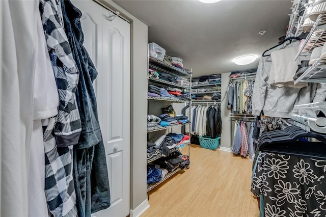 spacious closet with wood finished floors