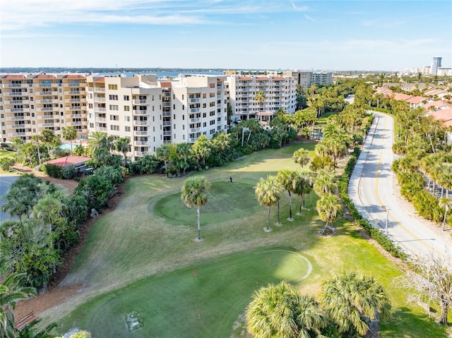 aerial view featuring golf course view