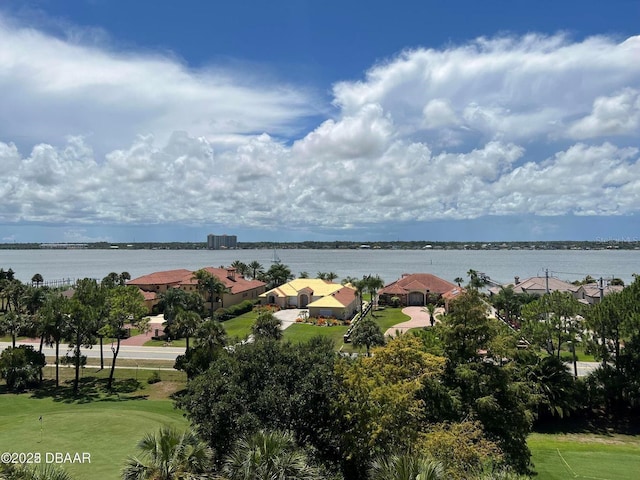 property view of water with a residential view