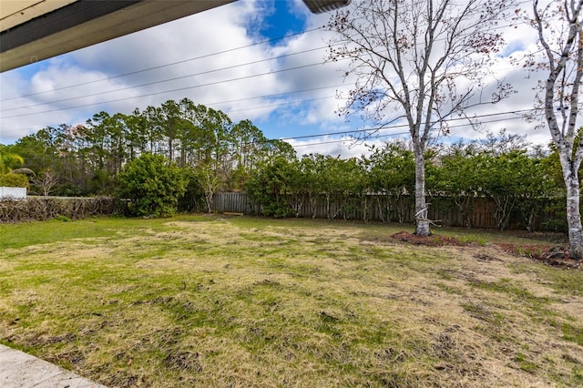 view of yard featuring fence