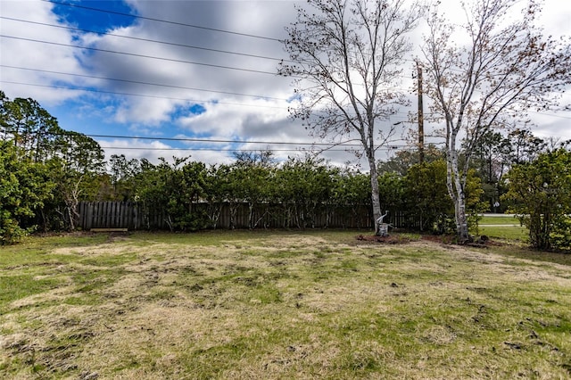 view of yard with fence