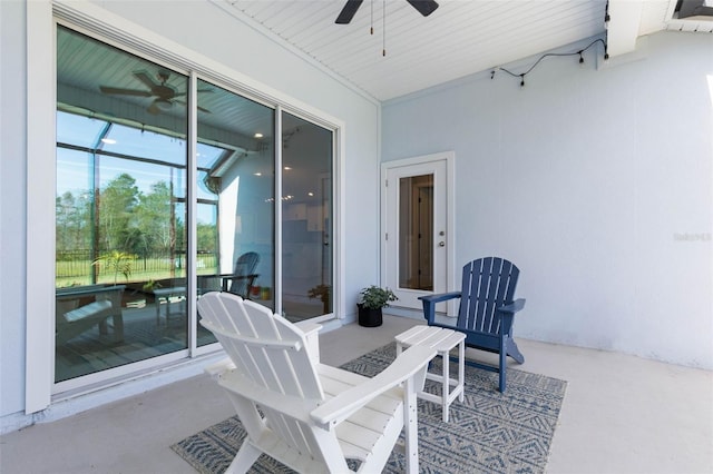 view of patio / terrace with ceiling fan