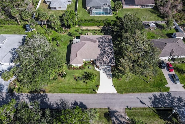 drone / aerial view with a residential view