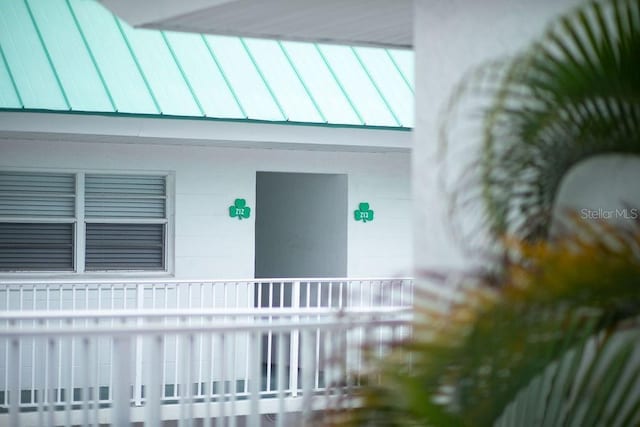 exterior space with a standing seam roof and metal roof