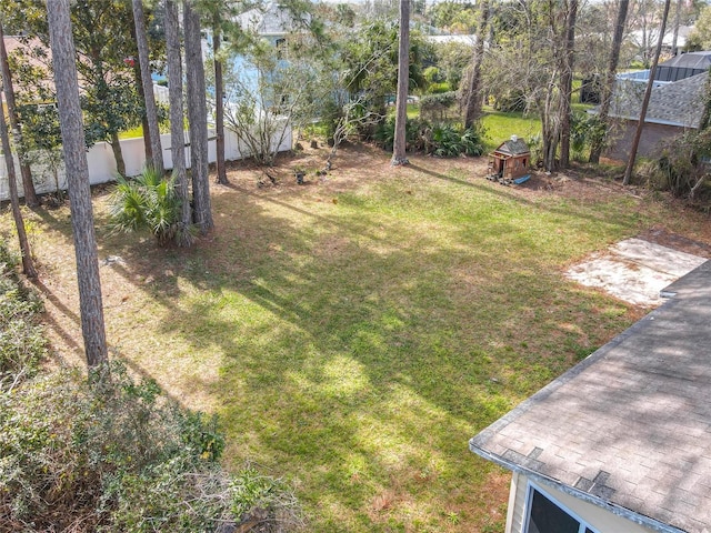 view of yard with fence