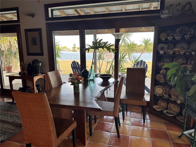 view of tiled dining area